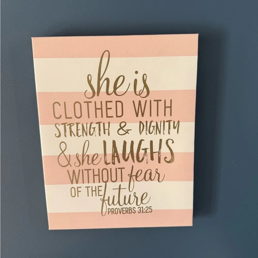 Pink and White Inspirational Wall Art